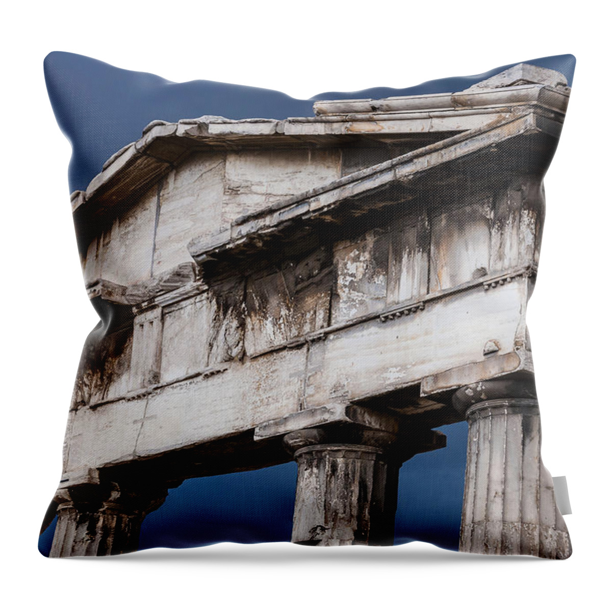 Construction Throw Pillow featuring the photograph Stormy Rome in Greece by Yevgeni Kacnelson