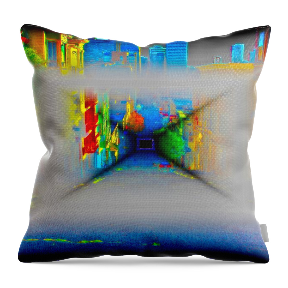 3d Throw Pillow featuring the photograph Comic Book Alley by Nick David