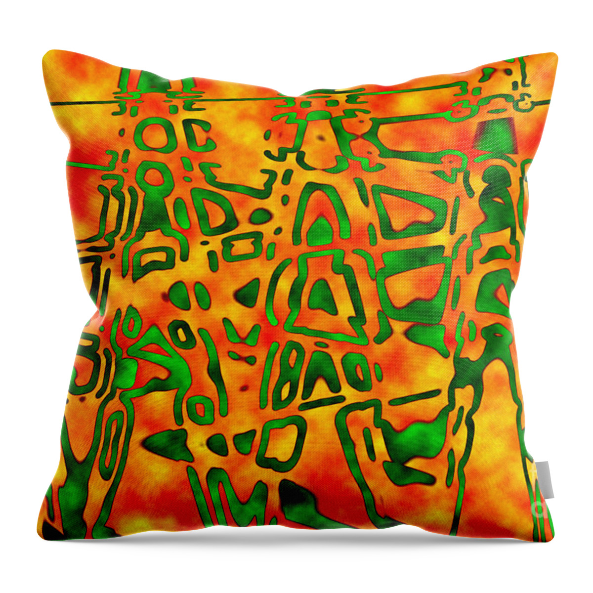 Writing Throw Pillow featuring the photograph Strange Hieroglyphs by Mark Blauhoefer