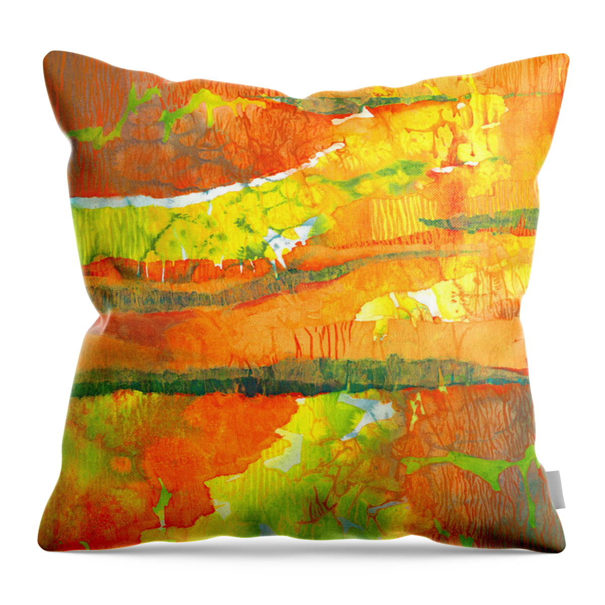 Strata Throw Pillow featuring the painting Strata by Lynda Hoffman-Snodgrass