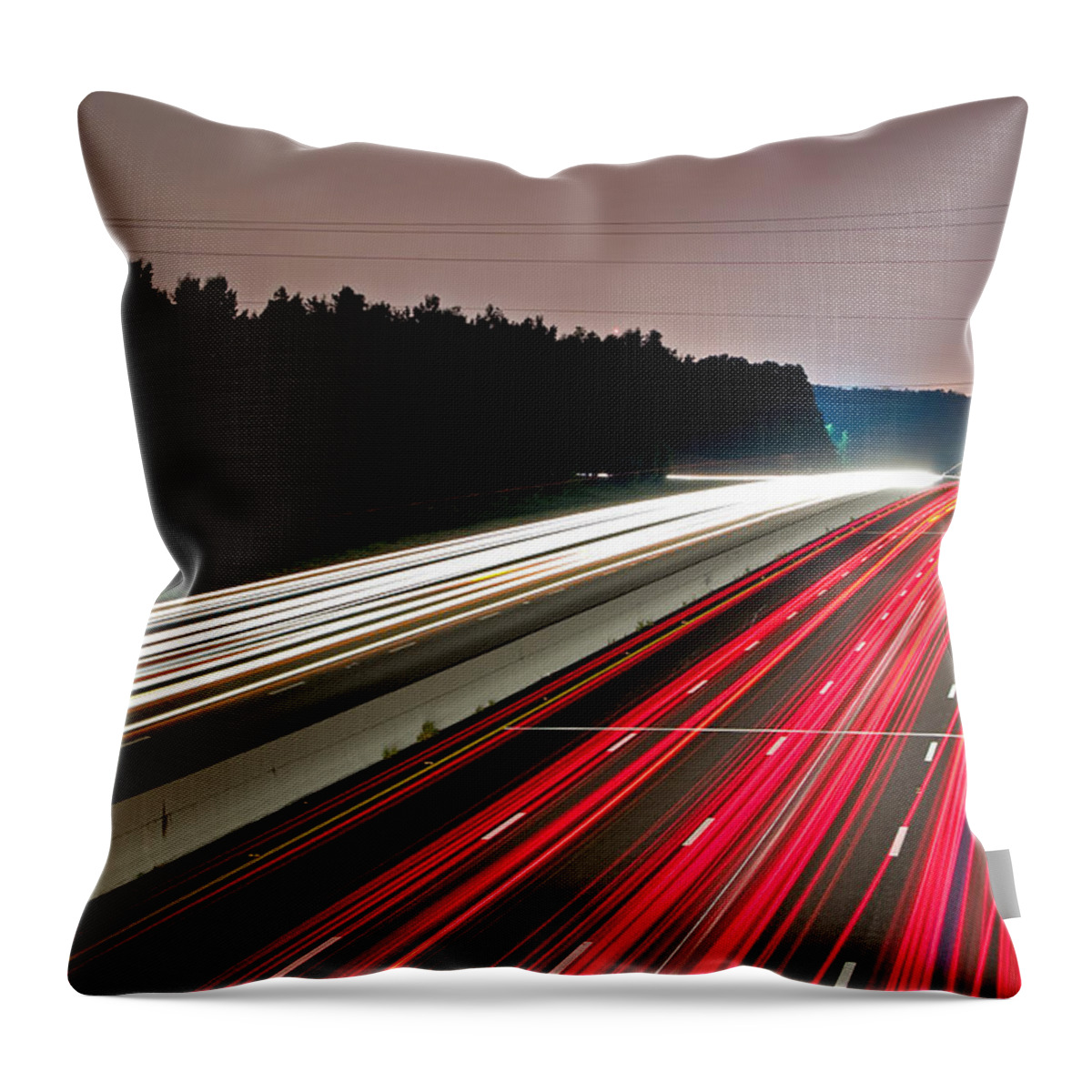 Traffic Throw Pillow featuring the photograph Streaks of Light by Joseph C Hinson