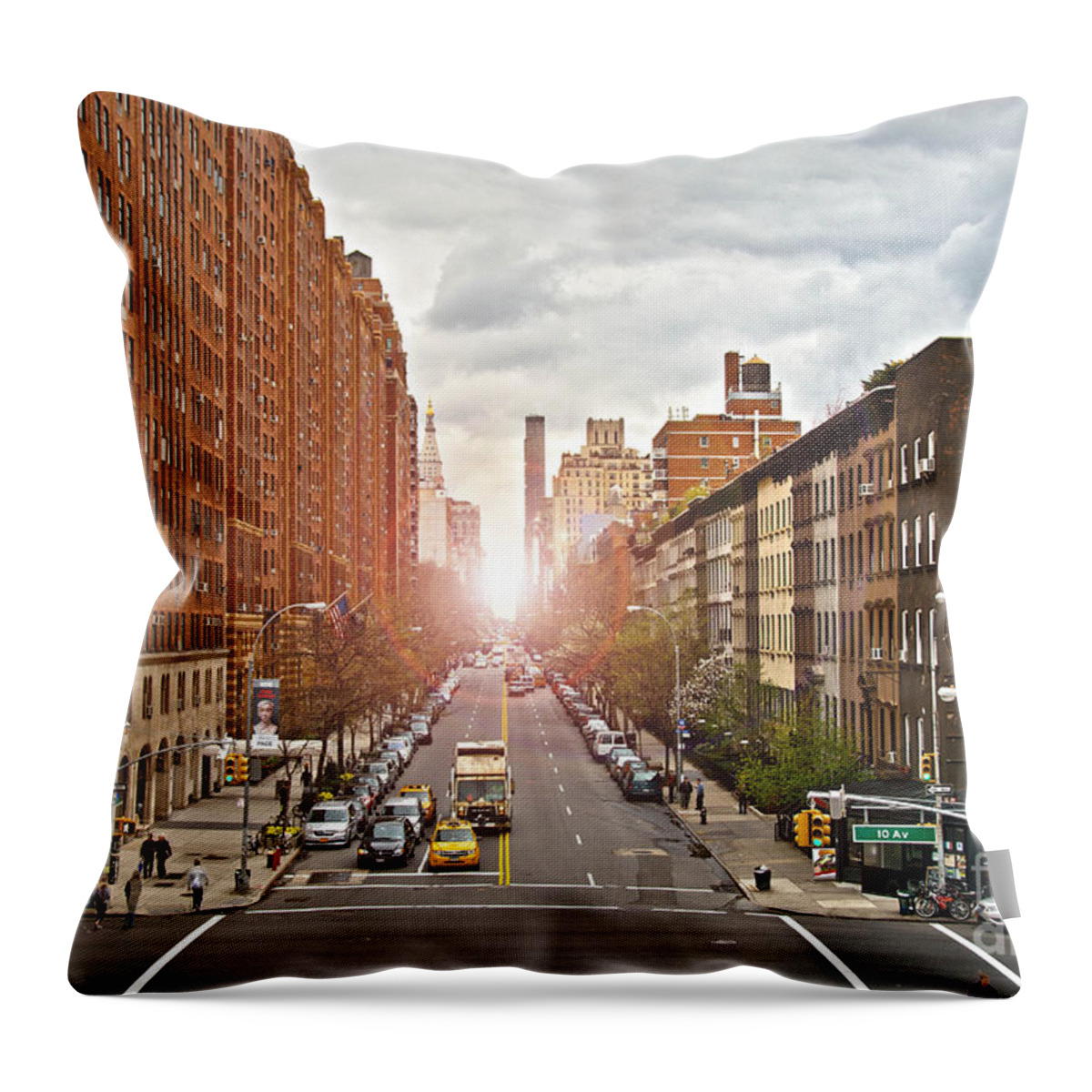Apartments Throw Pillow featuring the photograph Street as seen from the High Line park by Amy Cicconi