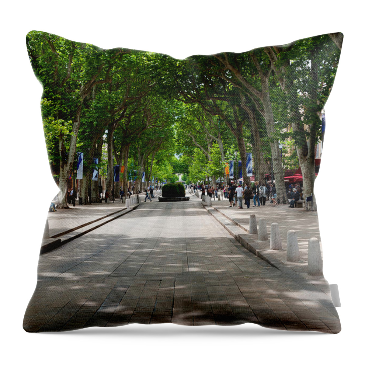 Photography Throw Pillow featuring the photograph Street Scene, Cours Mirabeau by Panoramic Images