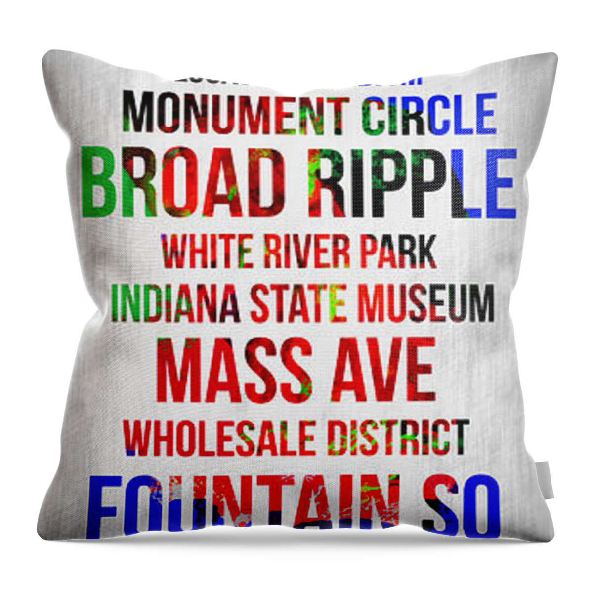 Indianapolis Throw Pillow featuring the digital art Streets of Indianapolis 1 by Naxart Studio