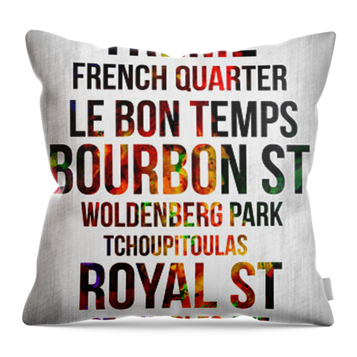New Orleans Throw Pillow featuring the digital art Streets of New Orleans 1 by Naxart Studio