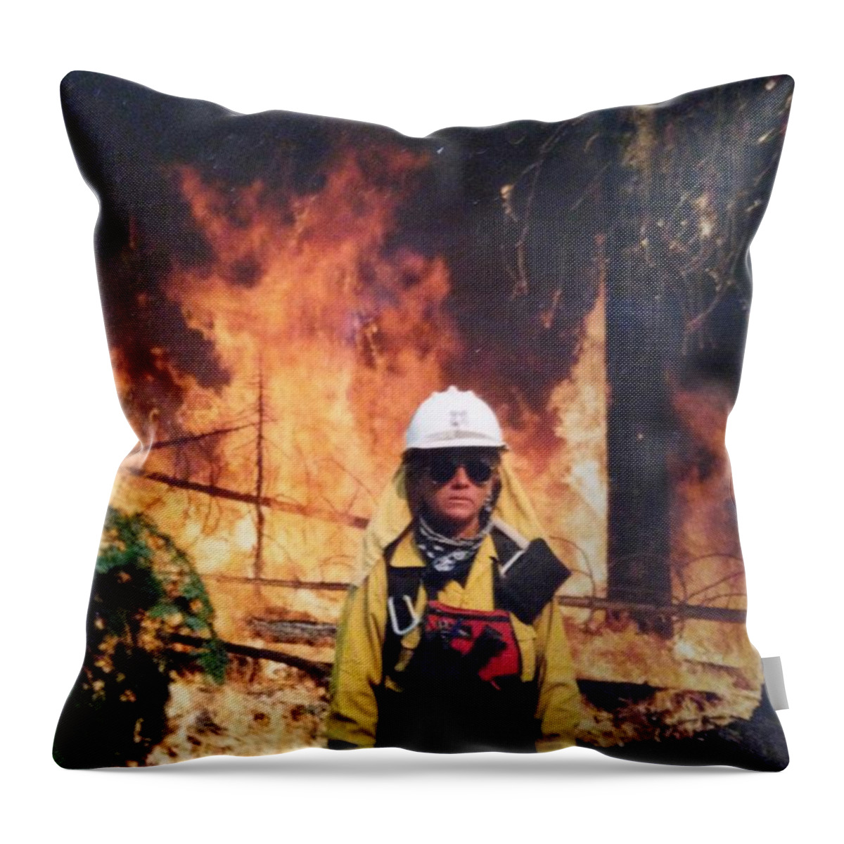 Fire Throw Pillow featuring the photograph Strike Team Leader by Erika Jean Chamberlin