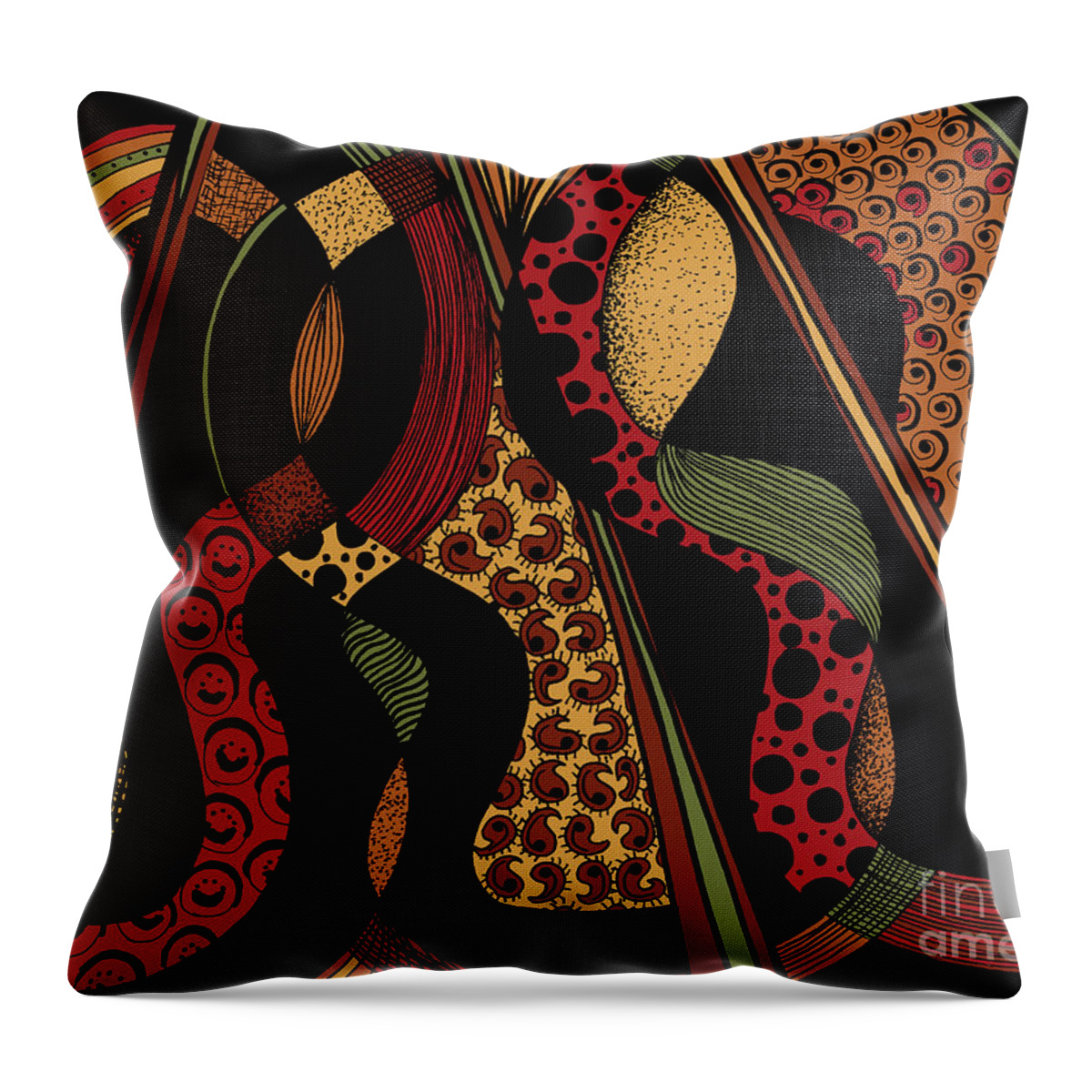 Stringed Instruments Throw Pillow featuring the digital art String Section by Lynellen Nielsen