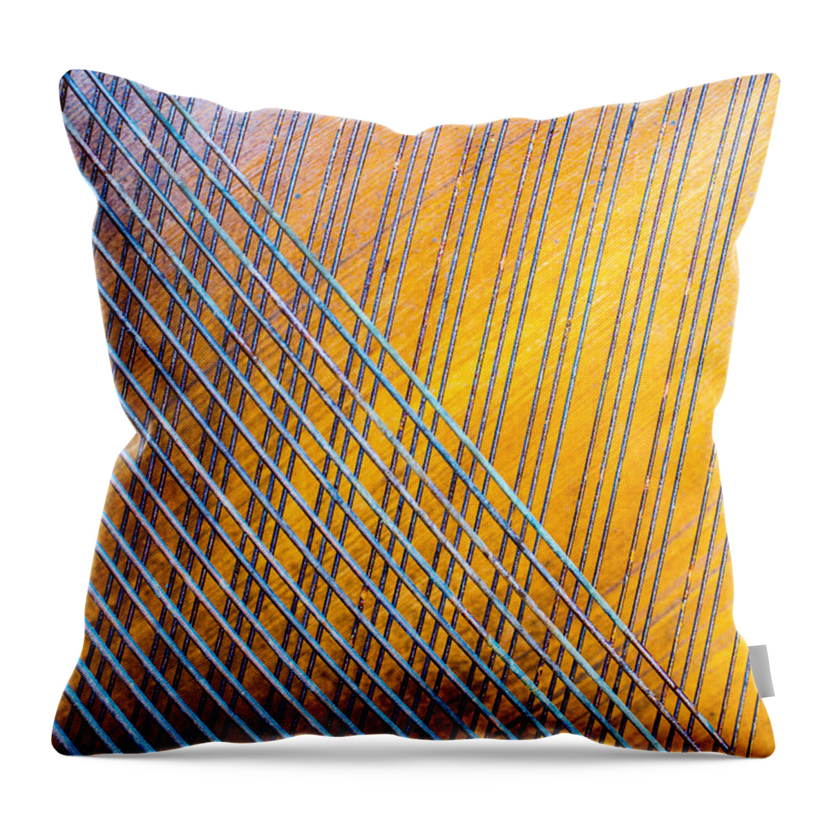 Piano Throw Pillow featuring the photograph Piano Strings by David Downs