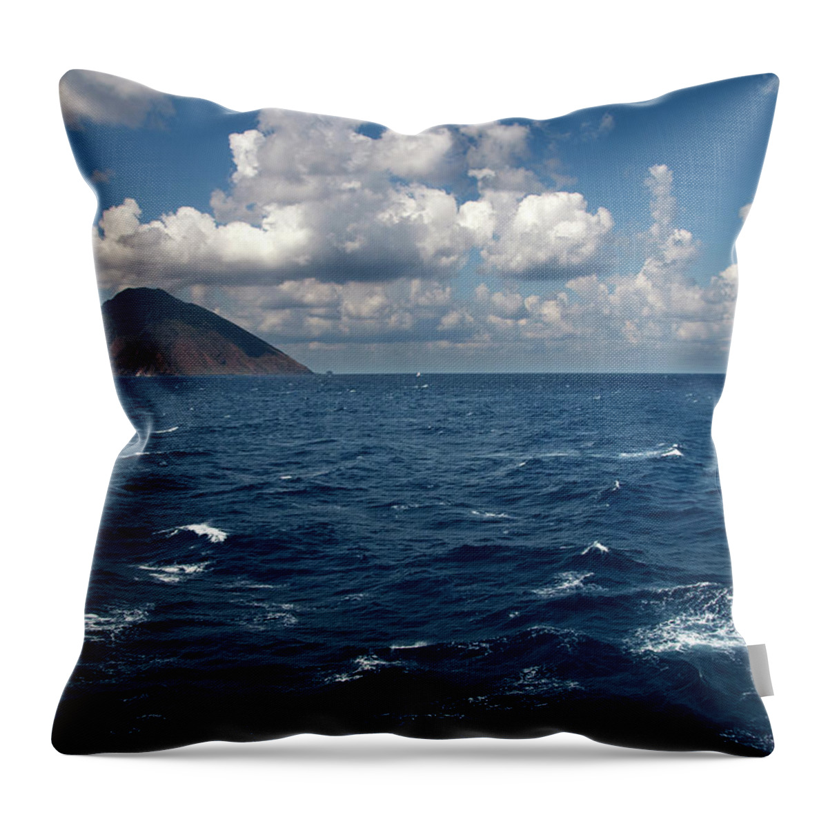 Tranquility Throw Pillow featuring the photograph Stromboli Volcano by Mitch Diamond