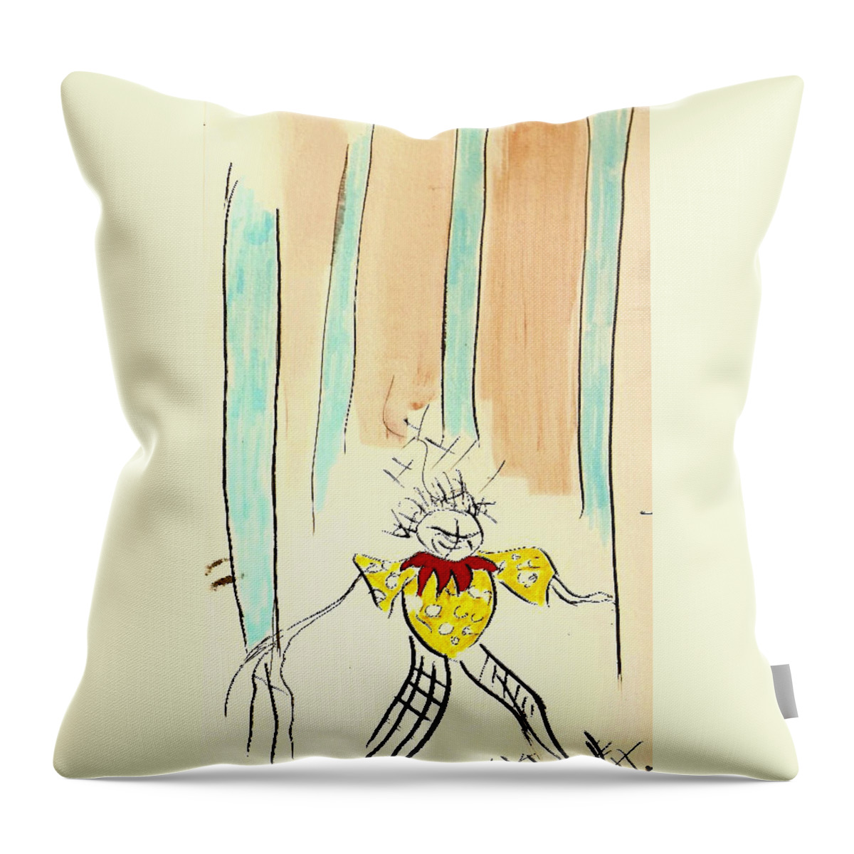 Watercolor Throw Pillow featuring the painting Stumble by Jeff Barrett