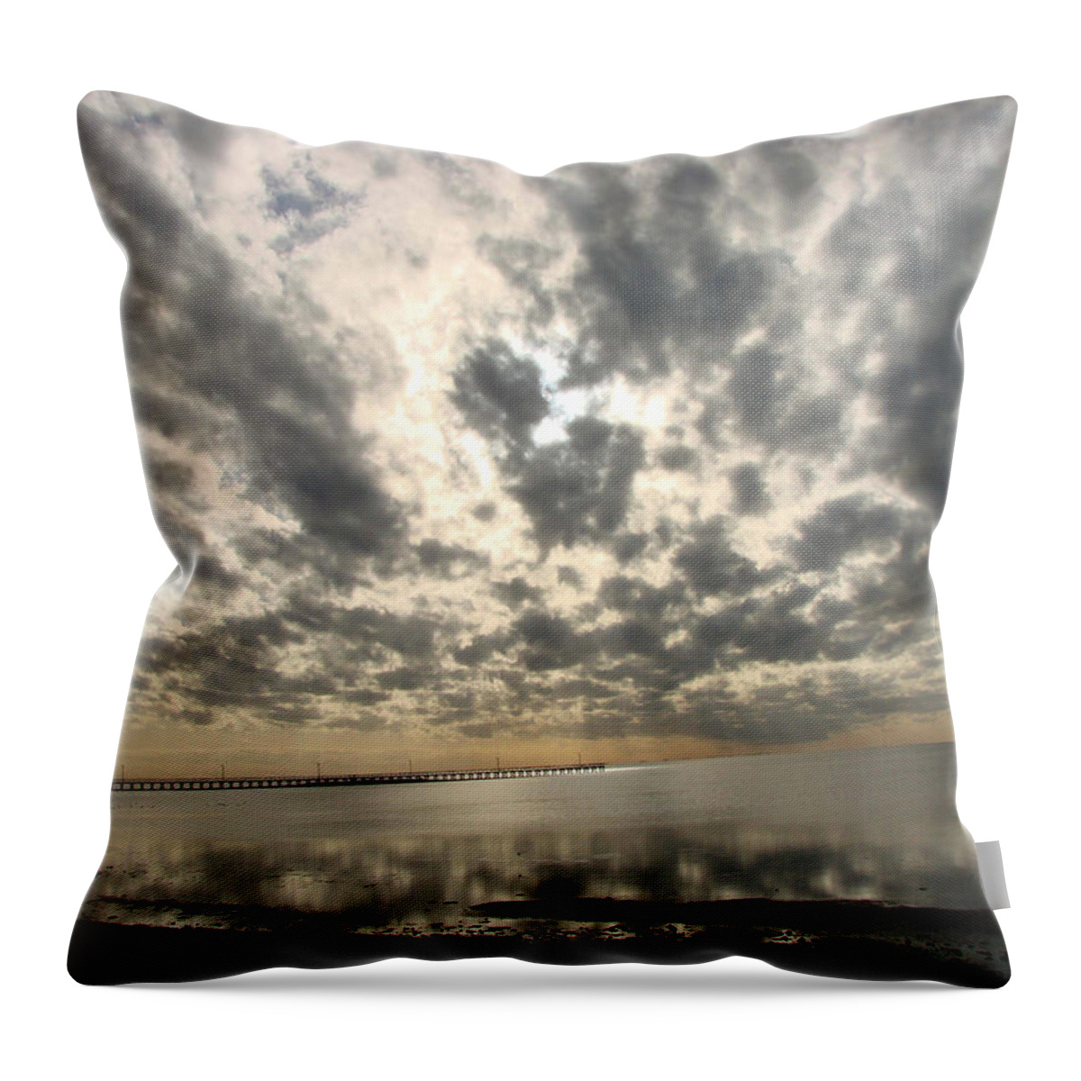 Goose Island State Park Throw Pillow featuring the photograph Stunning Coastal Sunrise by Linda Cox