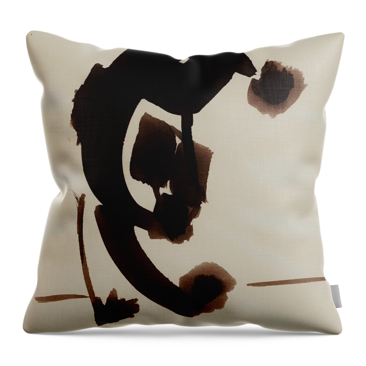 Illustration Throw Pillow featuring the drawing Subjection by Karina Plachetka