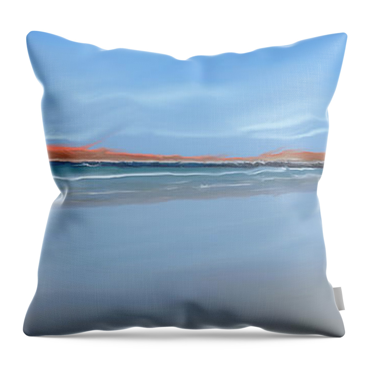 Beach Throw Pillow featuring the digital art Sublime Beach Panoramic by Vincent Franco