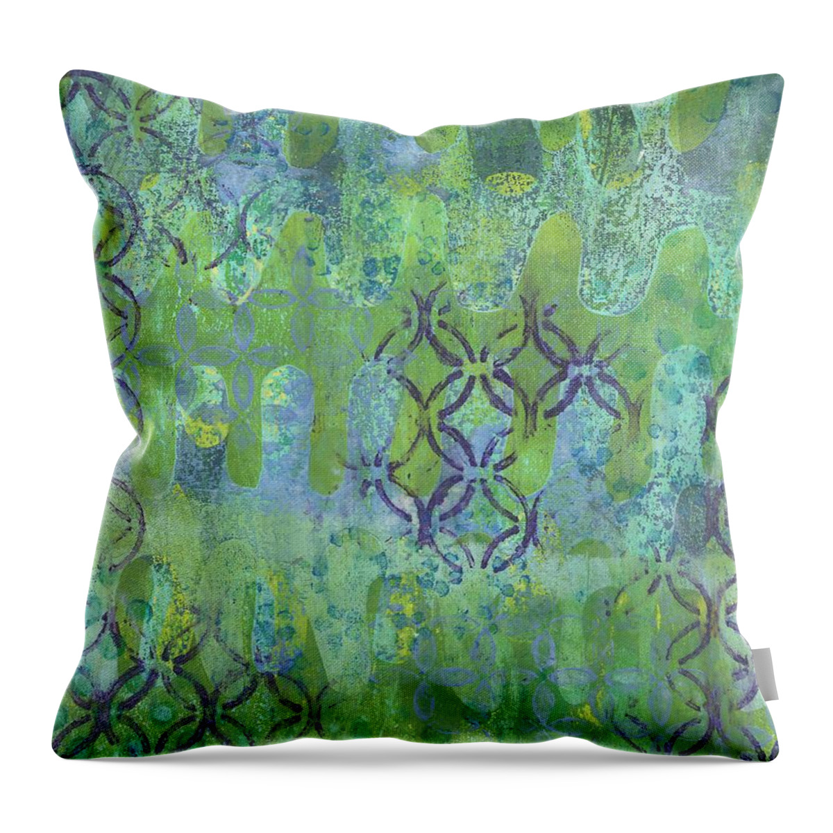 Acrylic Painting Throw Pillow featuring the mixed media Subtle 1 by Lisa Noneman