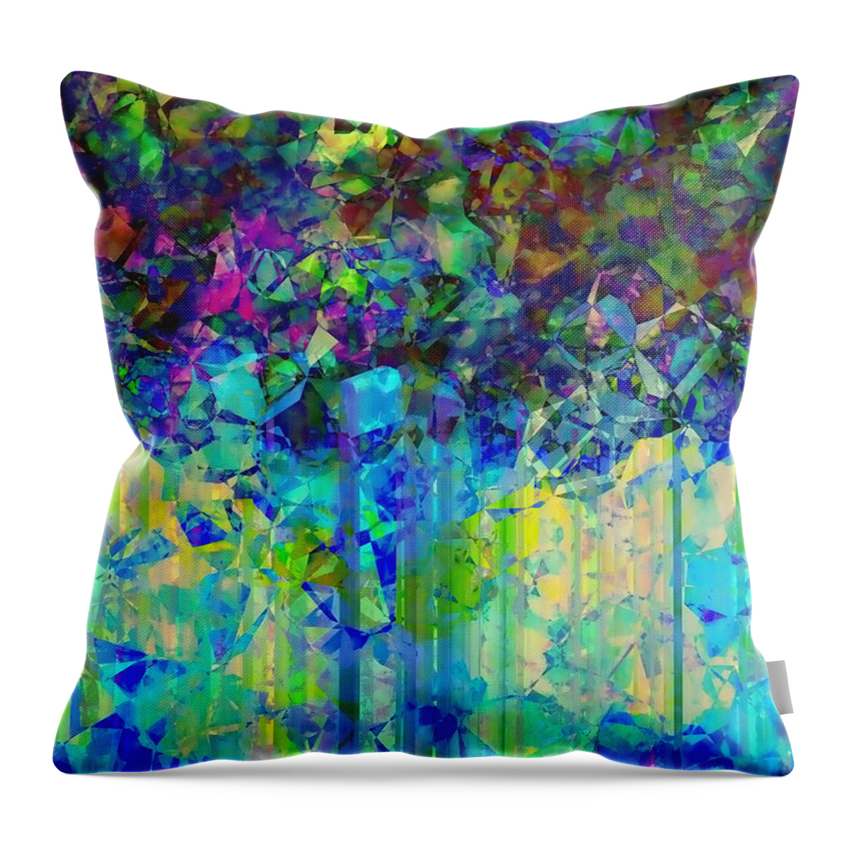 Abstract Throw Pillow featuring the digital art Sudden Rain and My Blues by Wendy J St Christopher