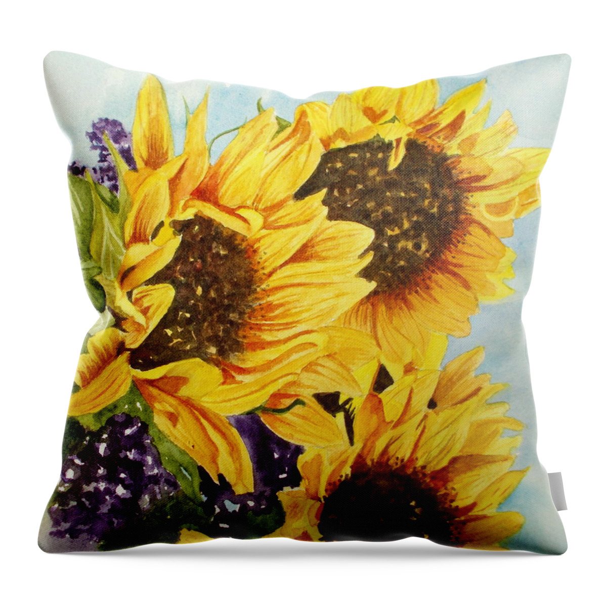 Still Life Throw Pillow featuring the painting Summer Bouquet by Nicole Curreri