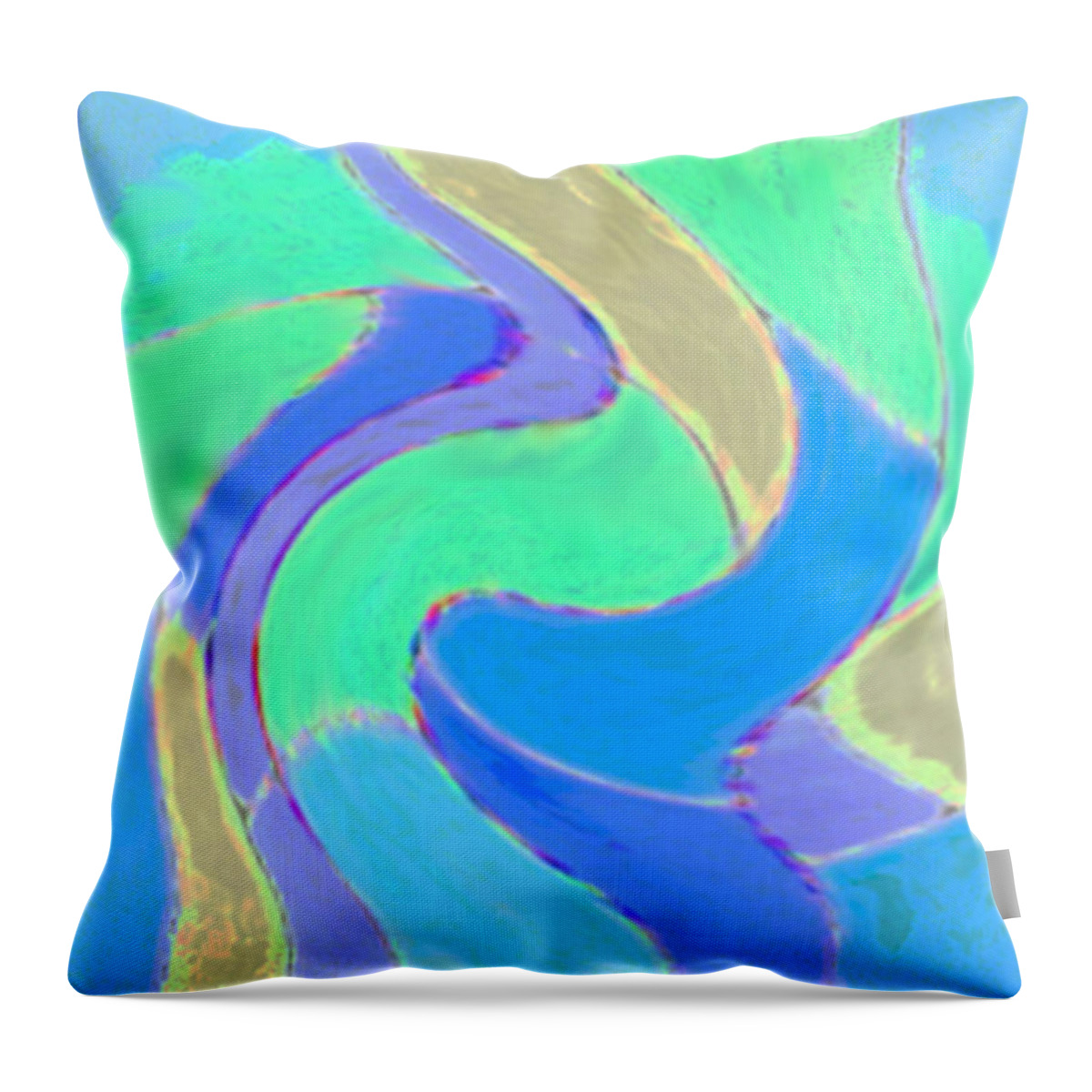 Abstract Art Paintings Throw Pillow featuring the painting Hot Summer Nights by RjFxx at beautifullart com Friedenthal