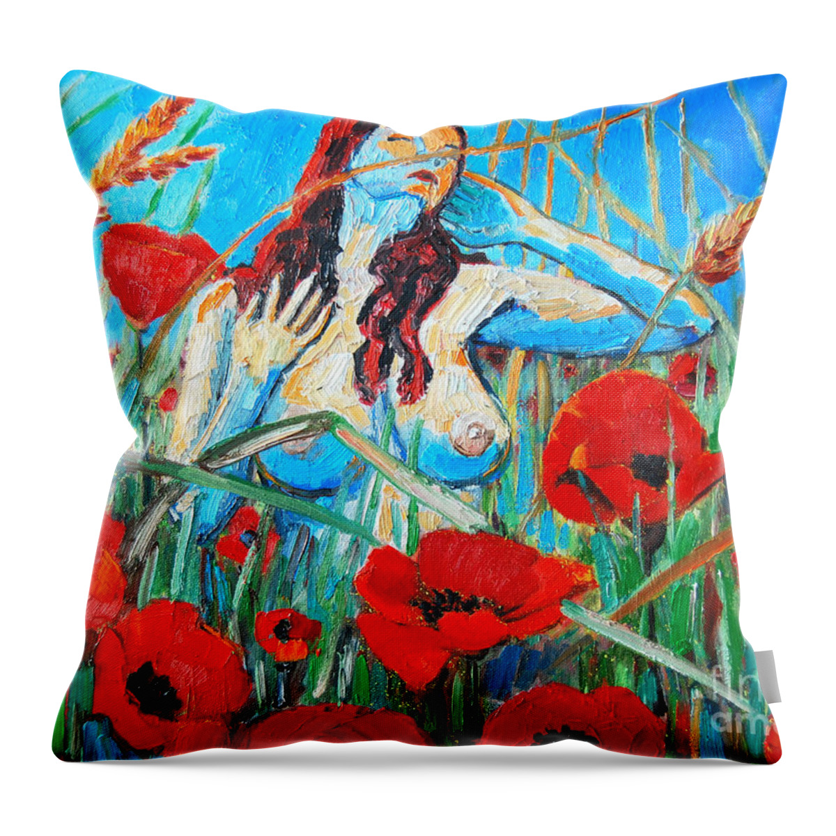  Throw Pillow featuring the painting Summer Dream 1 by Ana Maria Edulescu