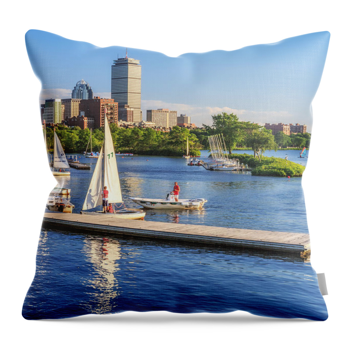 Back Bay Throw Pillow featuring the photograph Summer in the City by Sylvia J Zarco
