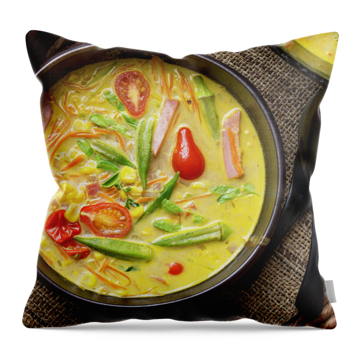 Spoon Throw Pillow featuring the photograph Summer Soup by Katya Lyukum