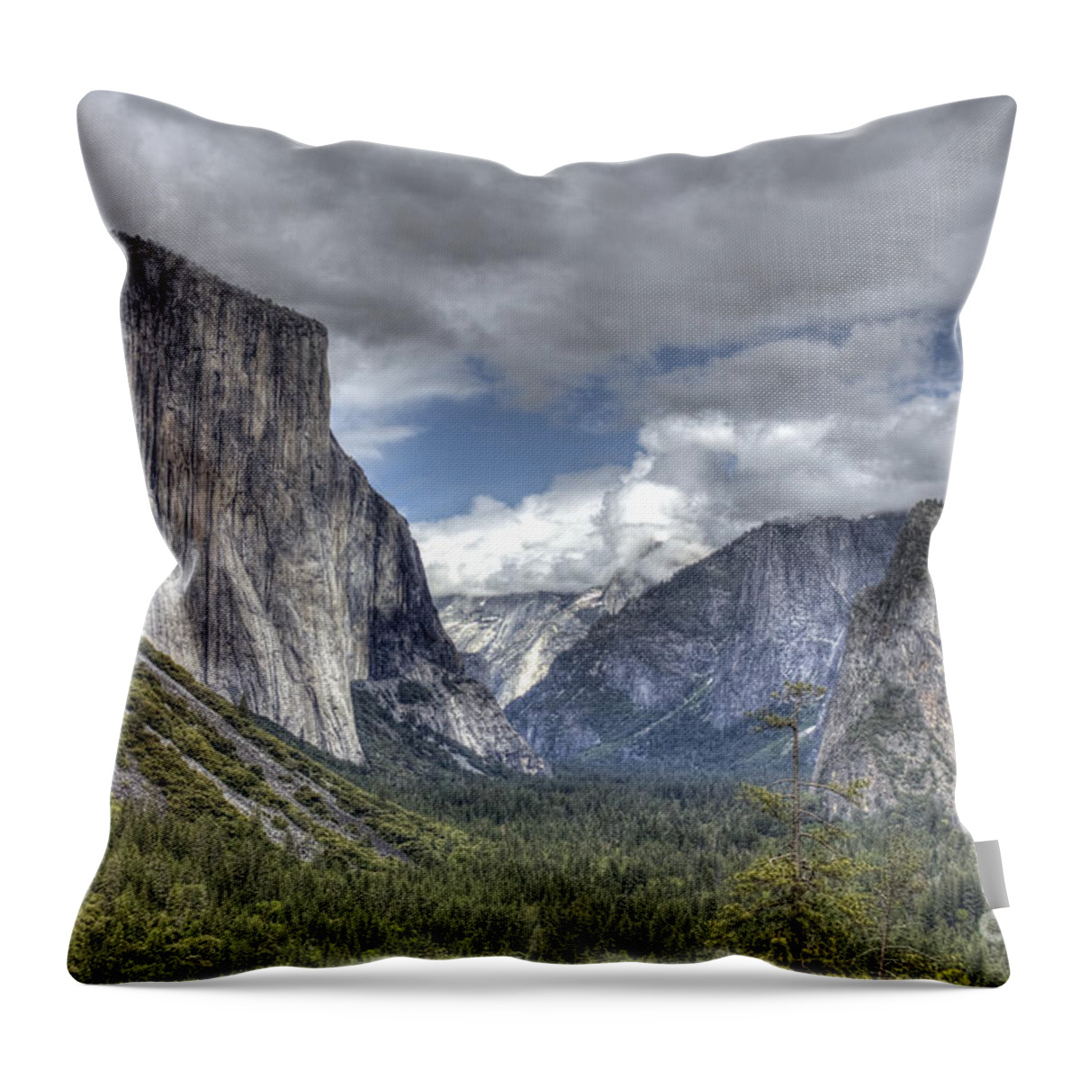 Yosemite National Park Throw Pillow featuring the photograph Summer Storm at Yosemite by ELDavis Photography