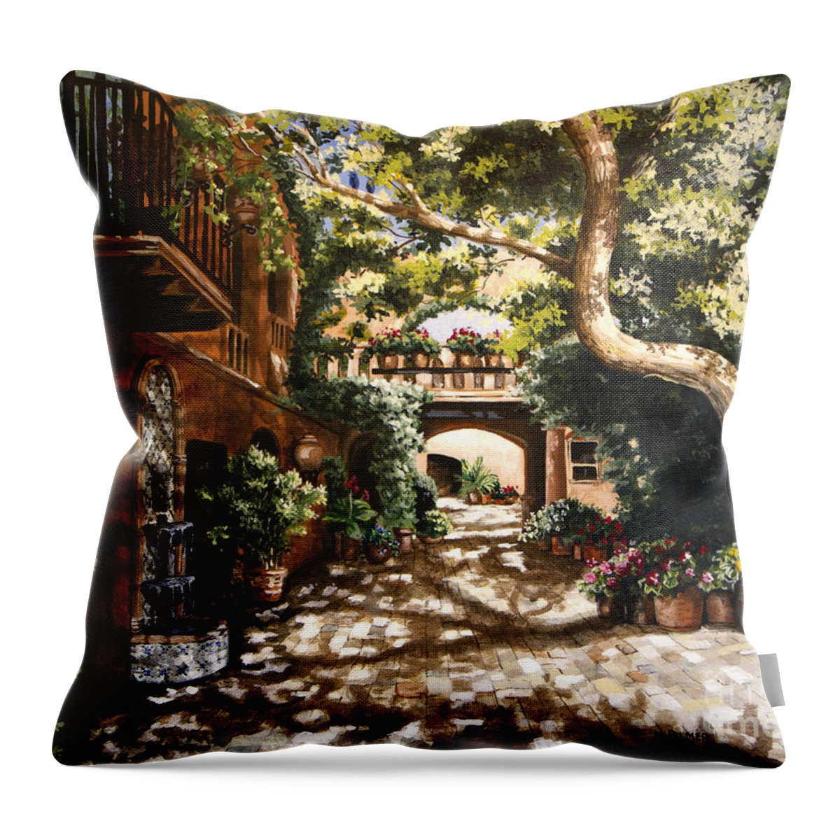 Summer Throw Pillow featuring the painting Summer Sun by Mary Palmer