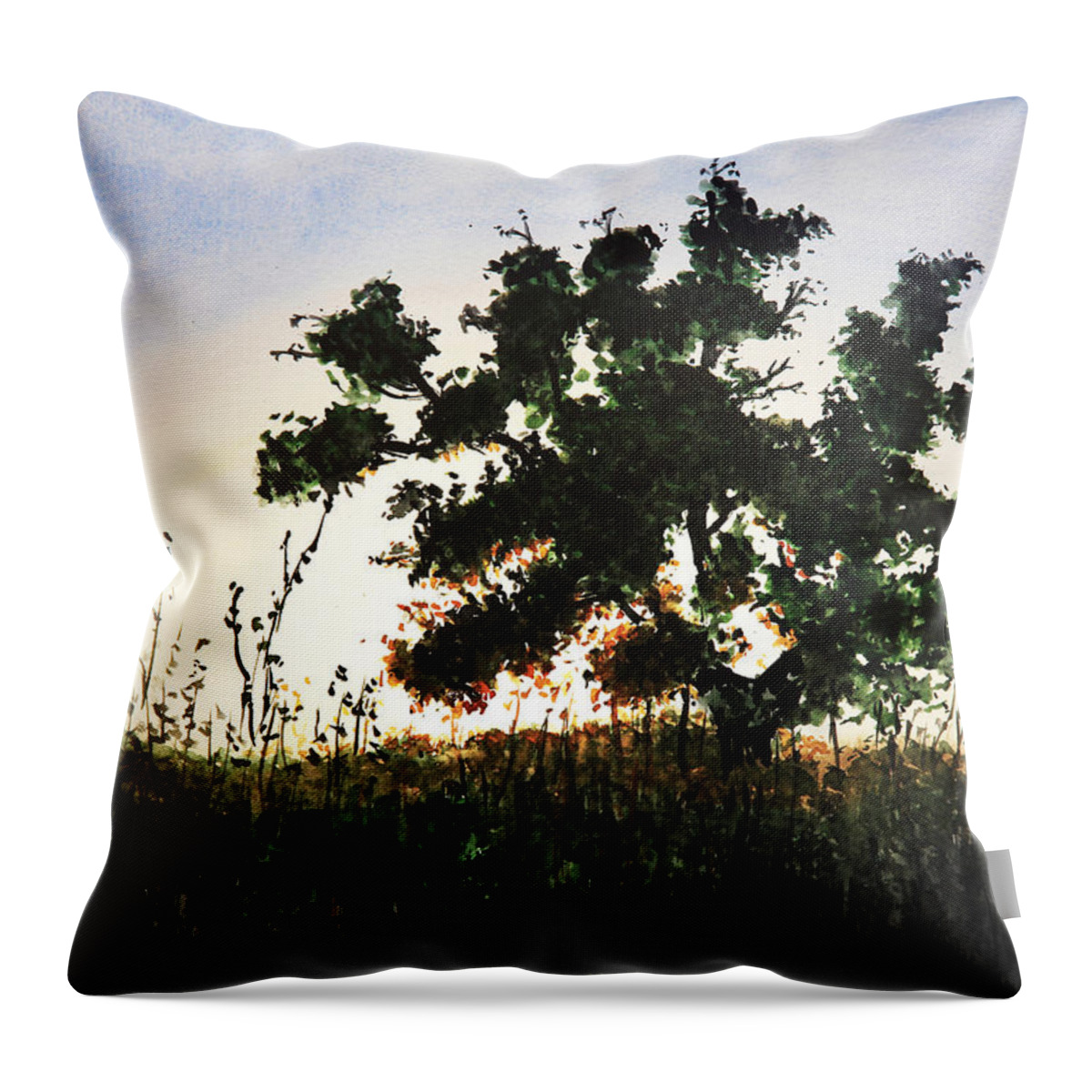 Summer Throw Pillow featuring the painting Summer Sunset by Masha Batkova
