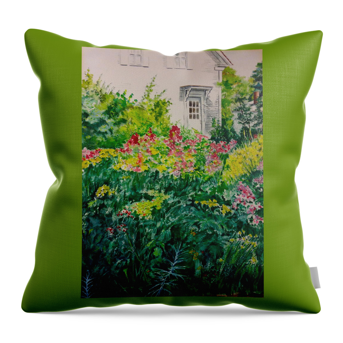 Flowers Throw Pillow featuring the painting 16. Sun Kissed by Elaine Wilson
