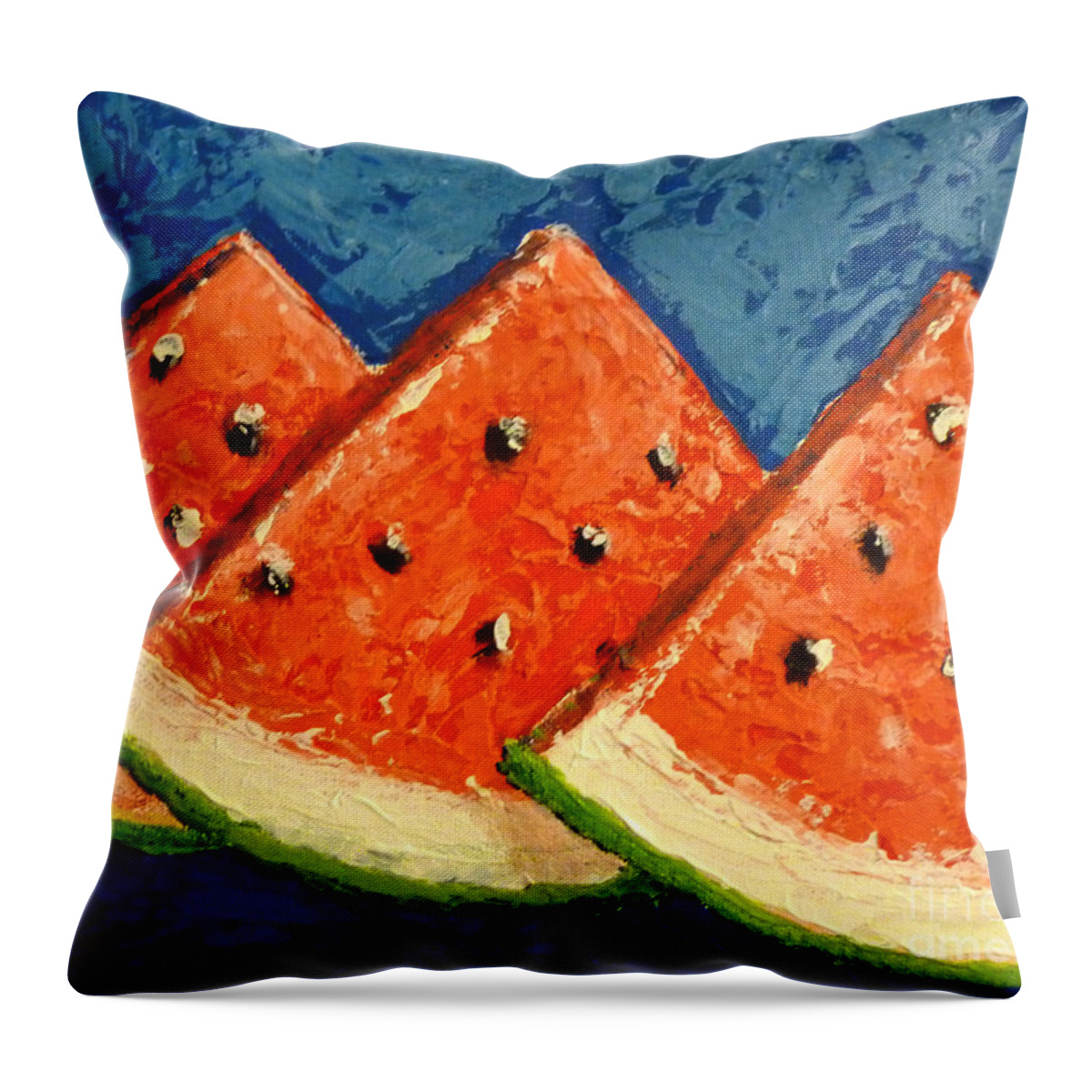 Sweet Throw Pillow featuring the painting Summertime by Audrey Peaty