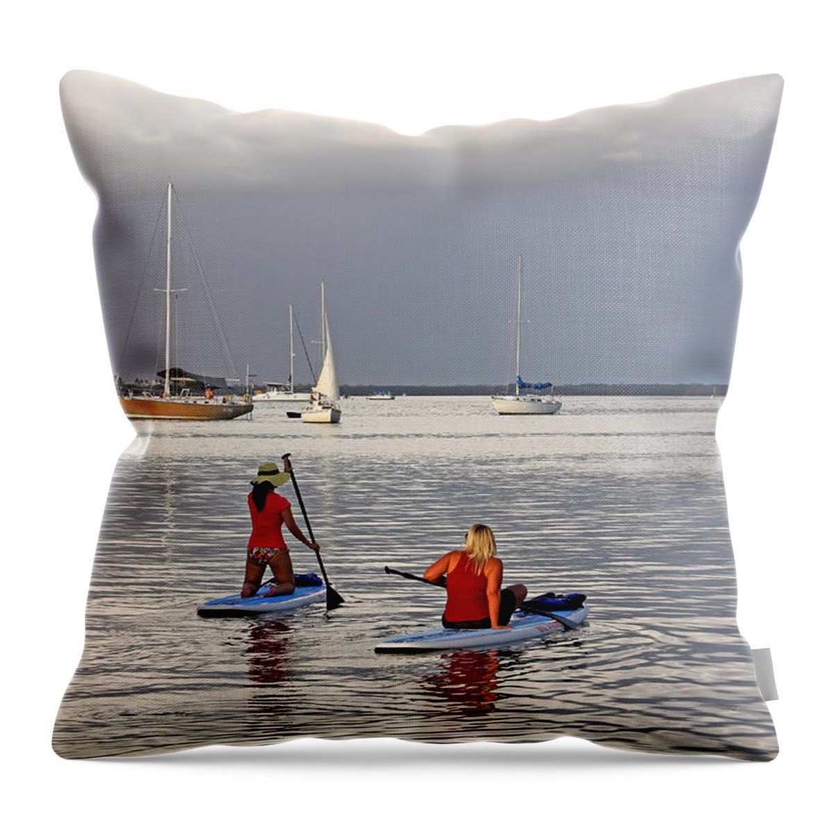 Paddleboarding Throw Pillow featuring the photograph Summertime Fun by HH Photography of Florida