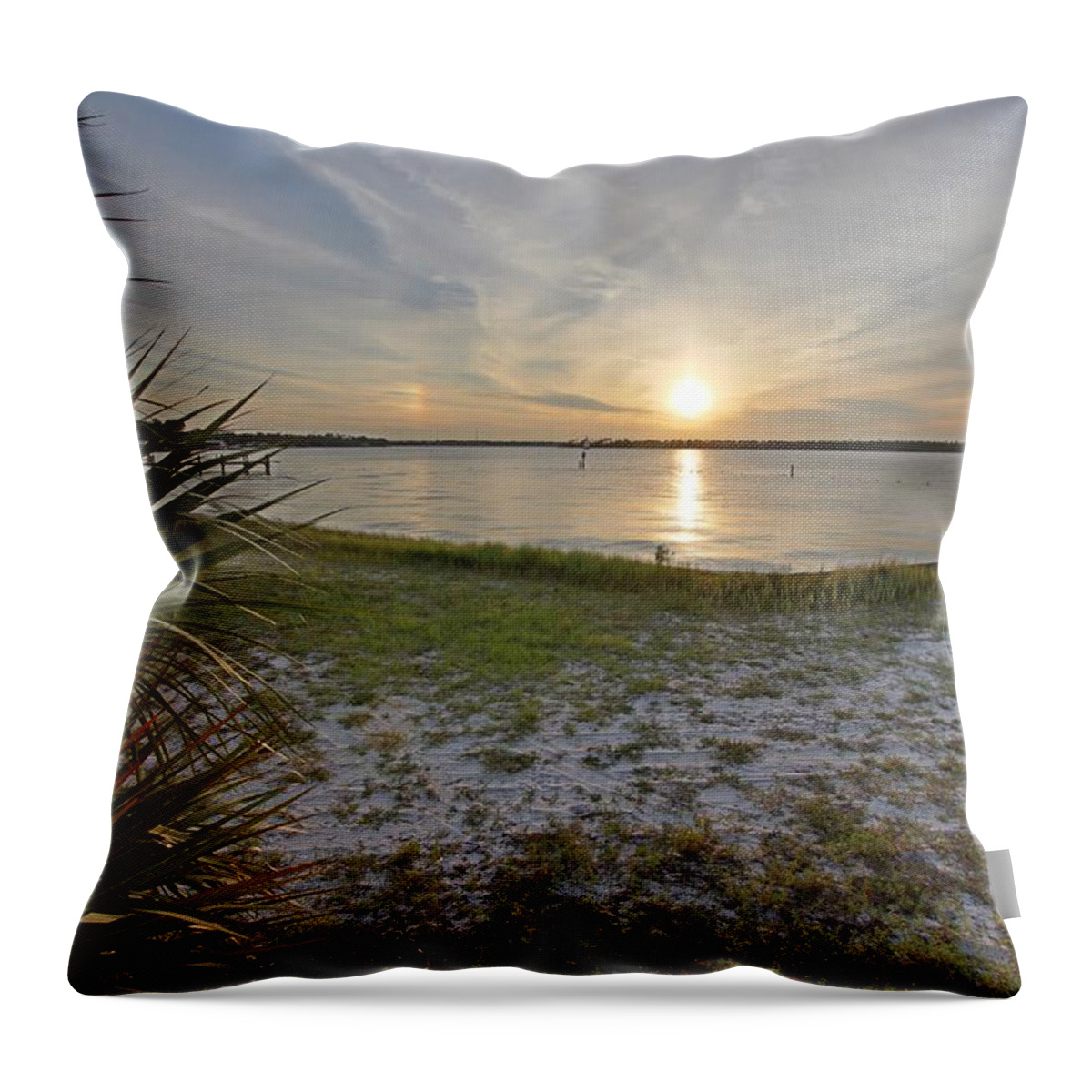 Sunset Throw Pillow featuring the photograph Sun Dog Sunset by David Zarecor