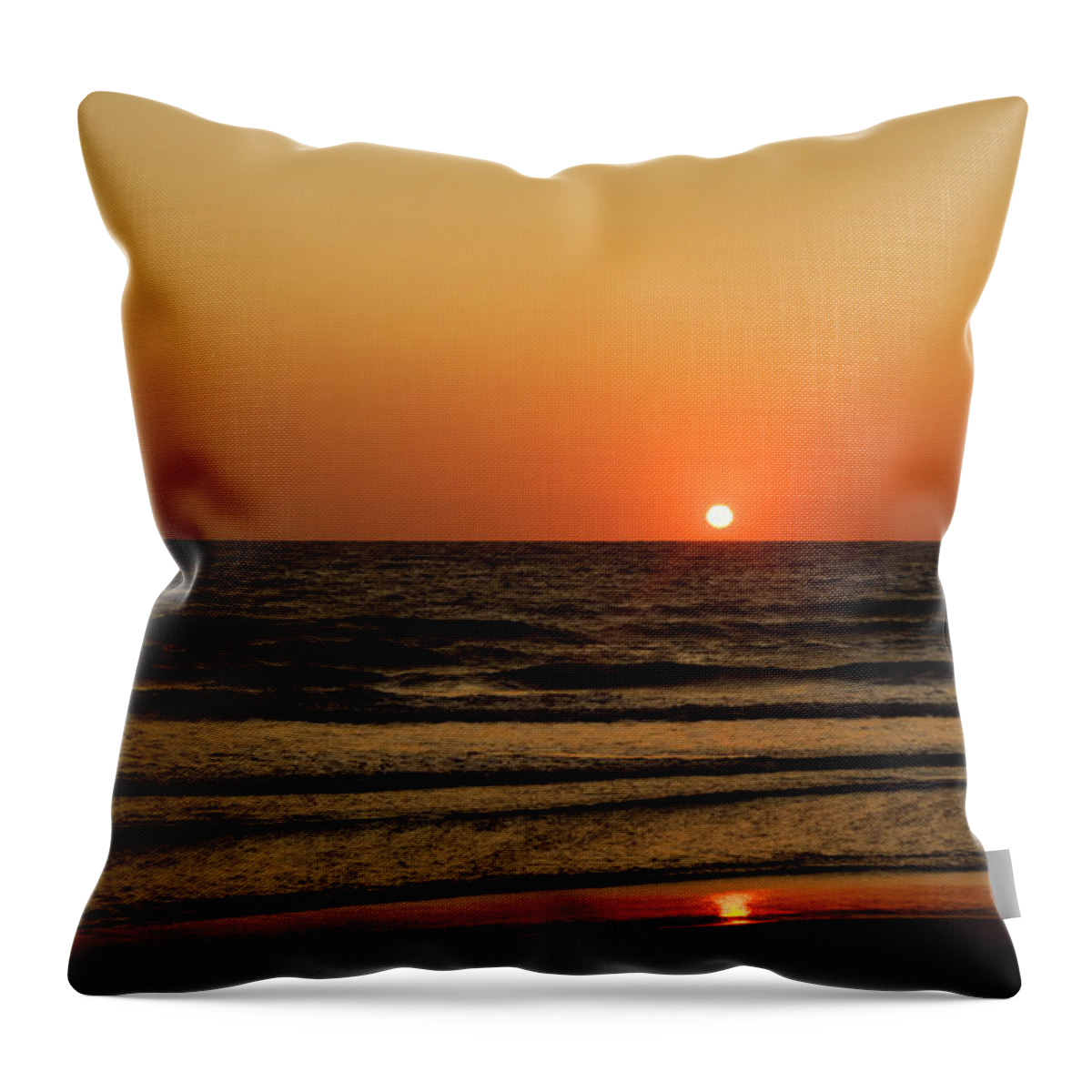 Romantic Throw Pillow featuring the photograph Sun is Going Down at Prasonisi Windsurfing Spot by Julis Simo