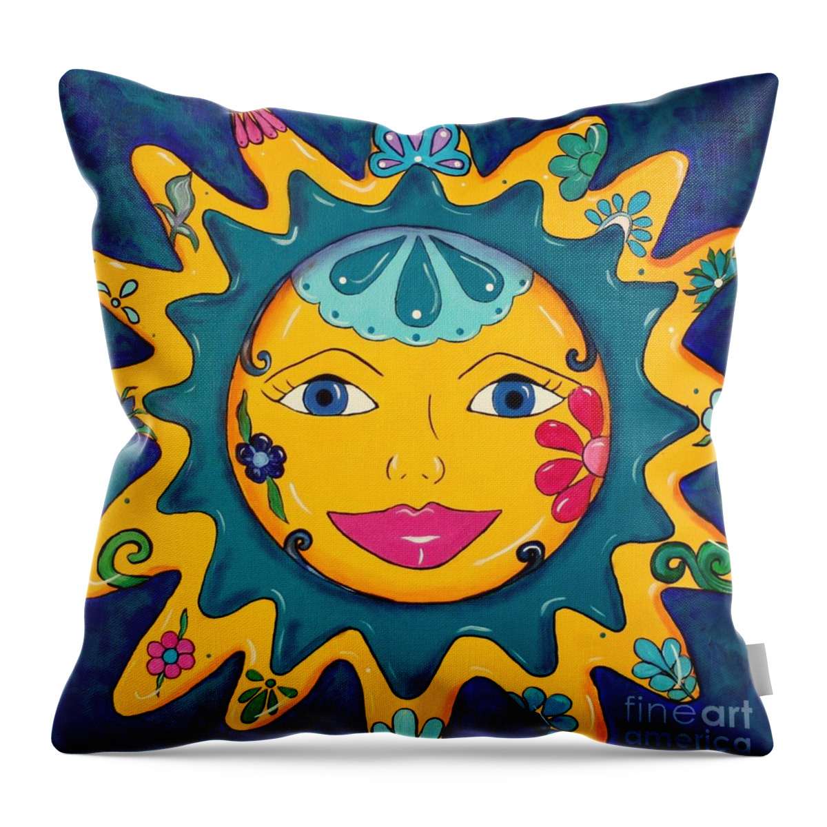 Sun Throw Pillow featuring the painting Sun by Melinda Etzold