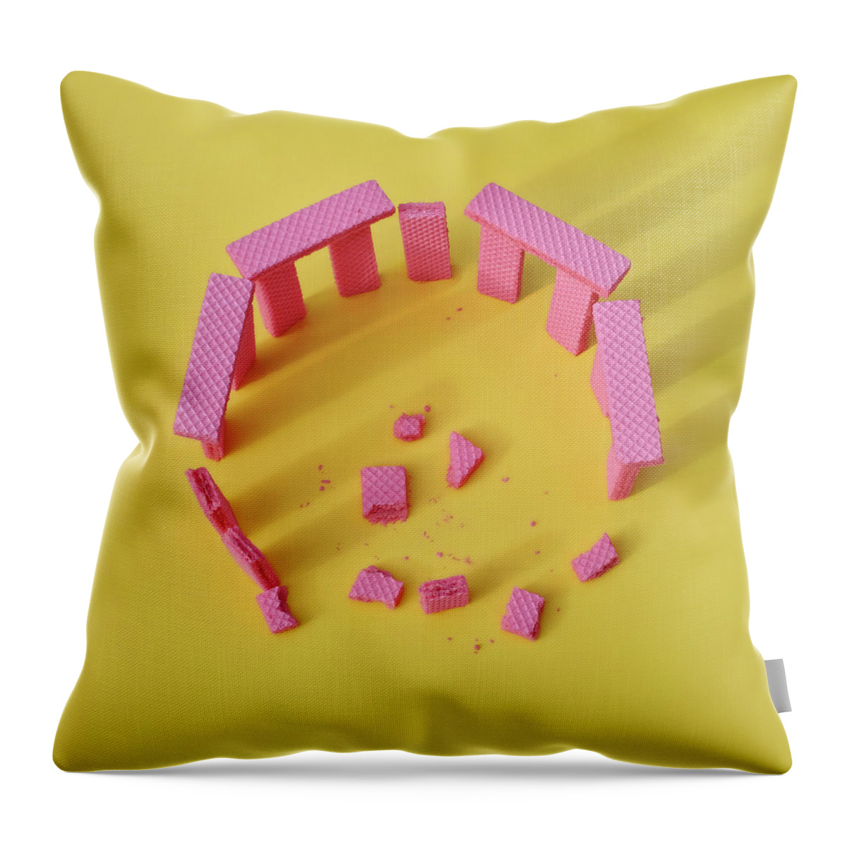 Shadow Throw Pillow featuring the photograph Sun Monument Made From Wafer Cookies by Juj Winn