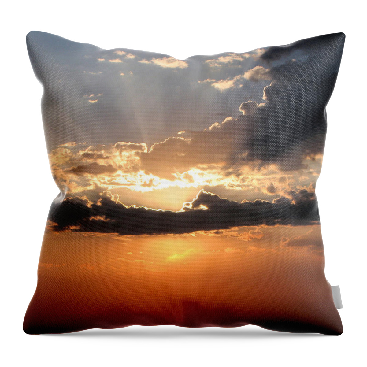 Sunset Throw Pillow featuring the photograph Sun Rays by Darcy Tate
