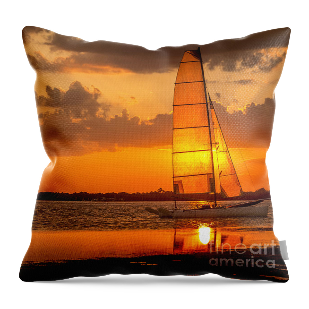Dunedin Beach Throw Pillow featuring the photograph Sun Sail by Marvin Spates