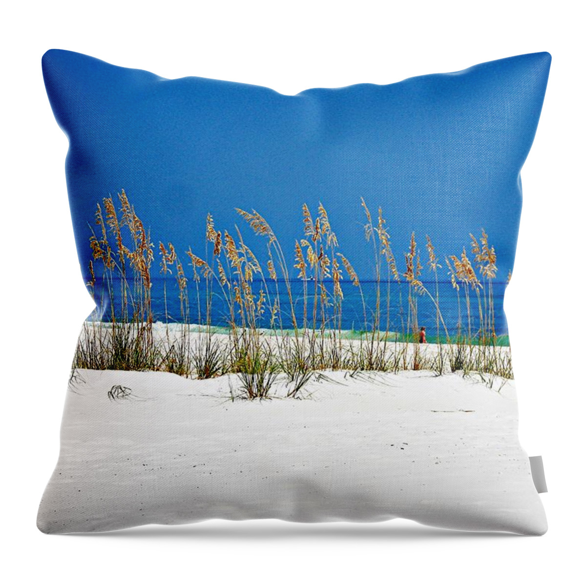 Gulf Of Mexico Throw Pillow featuring the photograph Sun Sand Surf by Mary Marsh