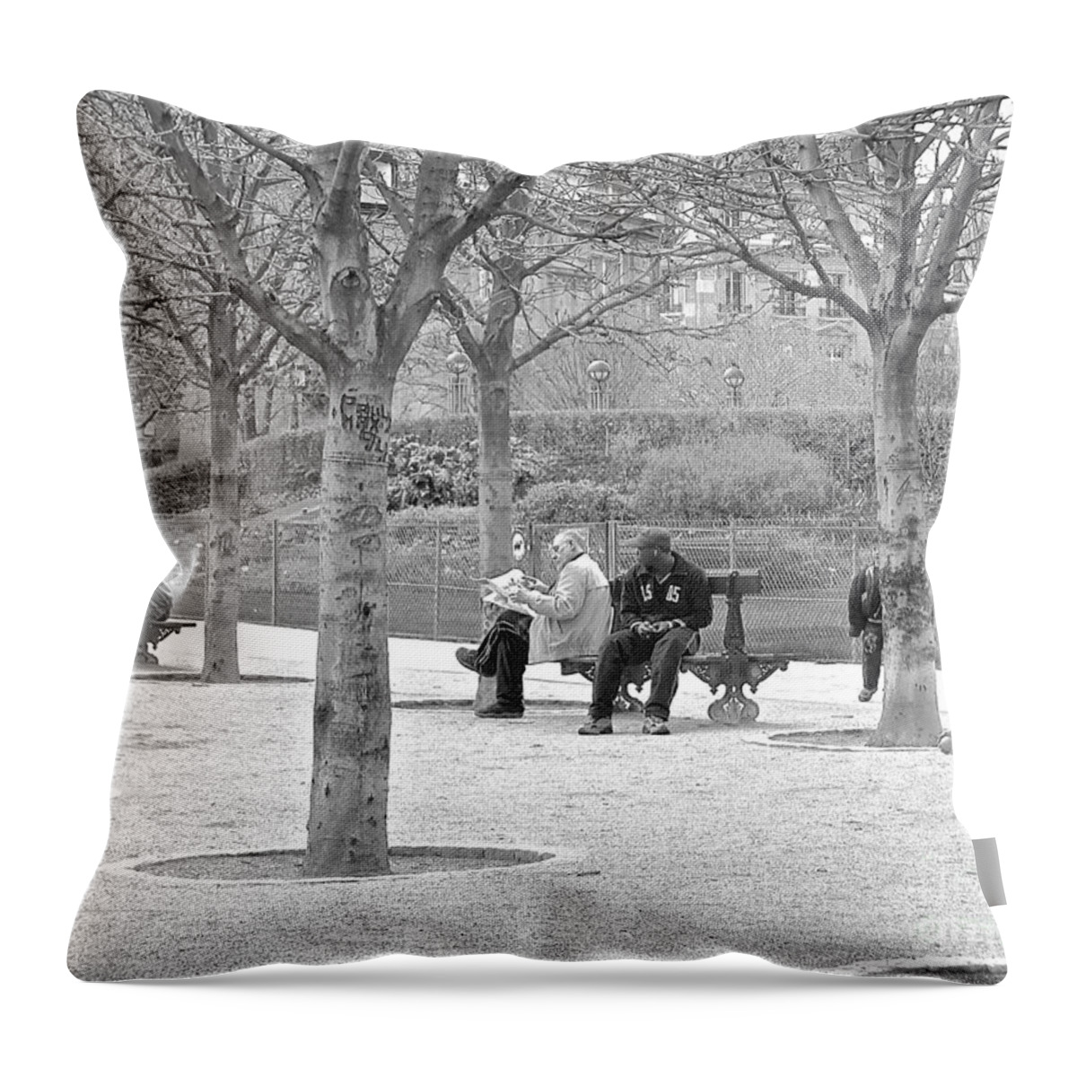 Paris Throw Pillow featuring the photograph Sunday Afternoon in a Paris Park by Suzanne Oesterling