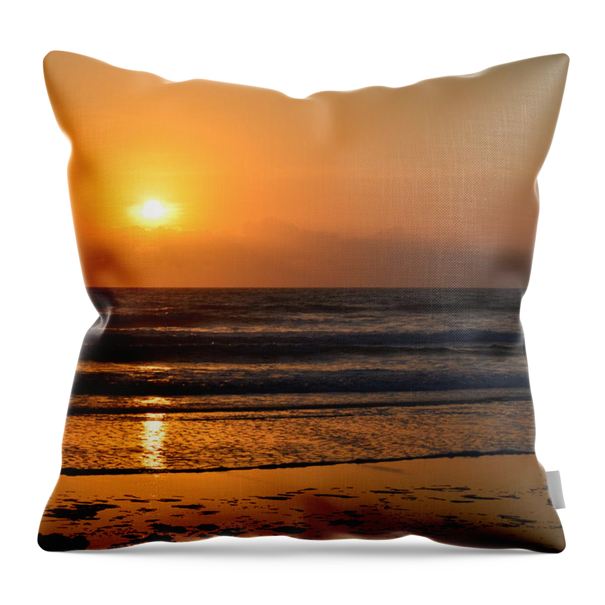 Sunrise Throw Pillow featuring the photograph Sundays Golden Sunrise by DigiArt Diaries by Vicky B Fuller