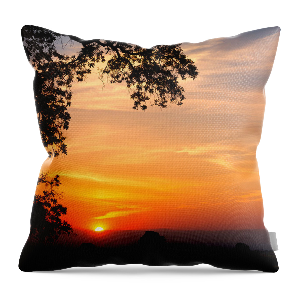 Sunset Throw Pillow featuring the photograph Sundown on Table Mountain by Kathleen Bishop