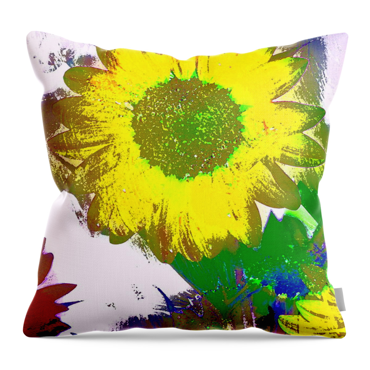 Floral Throw Pillow featuring the photograph Sunflower 30 by Pamela Cooper