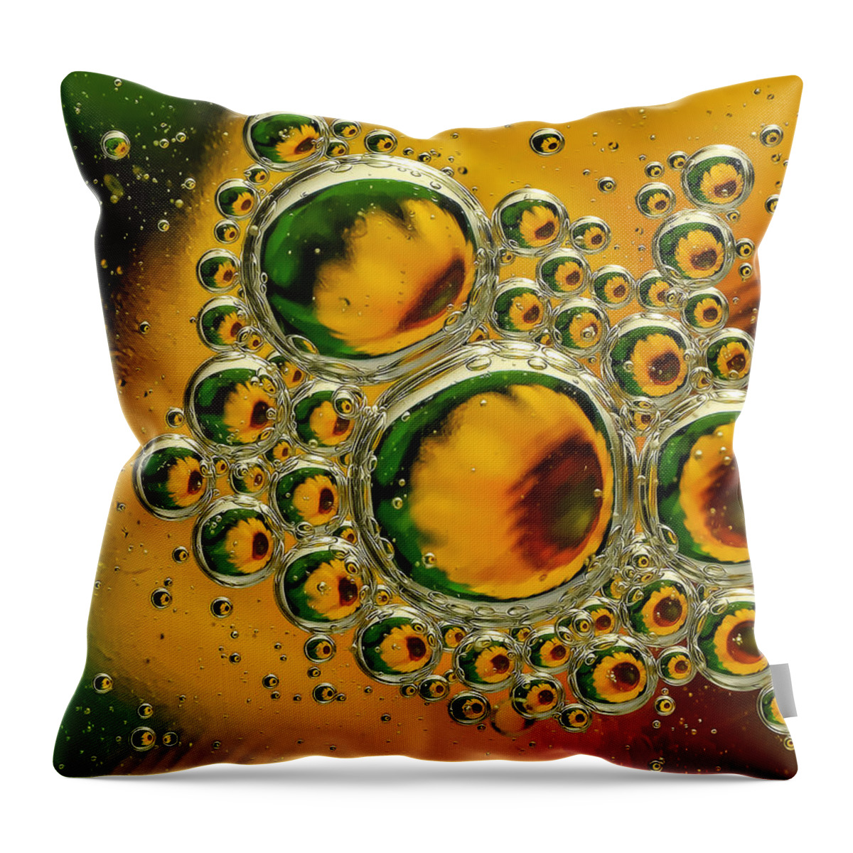 Macro Throw Pillow featuring the photograph Sunflower Fun by Liz Mackney
