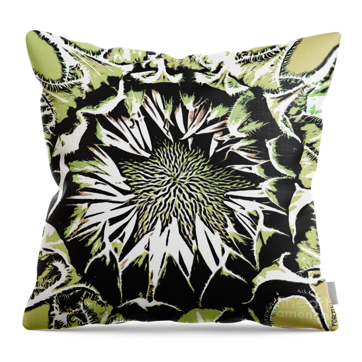 Sunflower Throw Pillow featuring the digital art Sunflower1 by Dragica Micki Fortuna