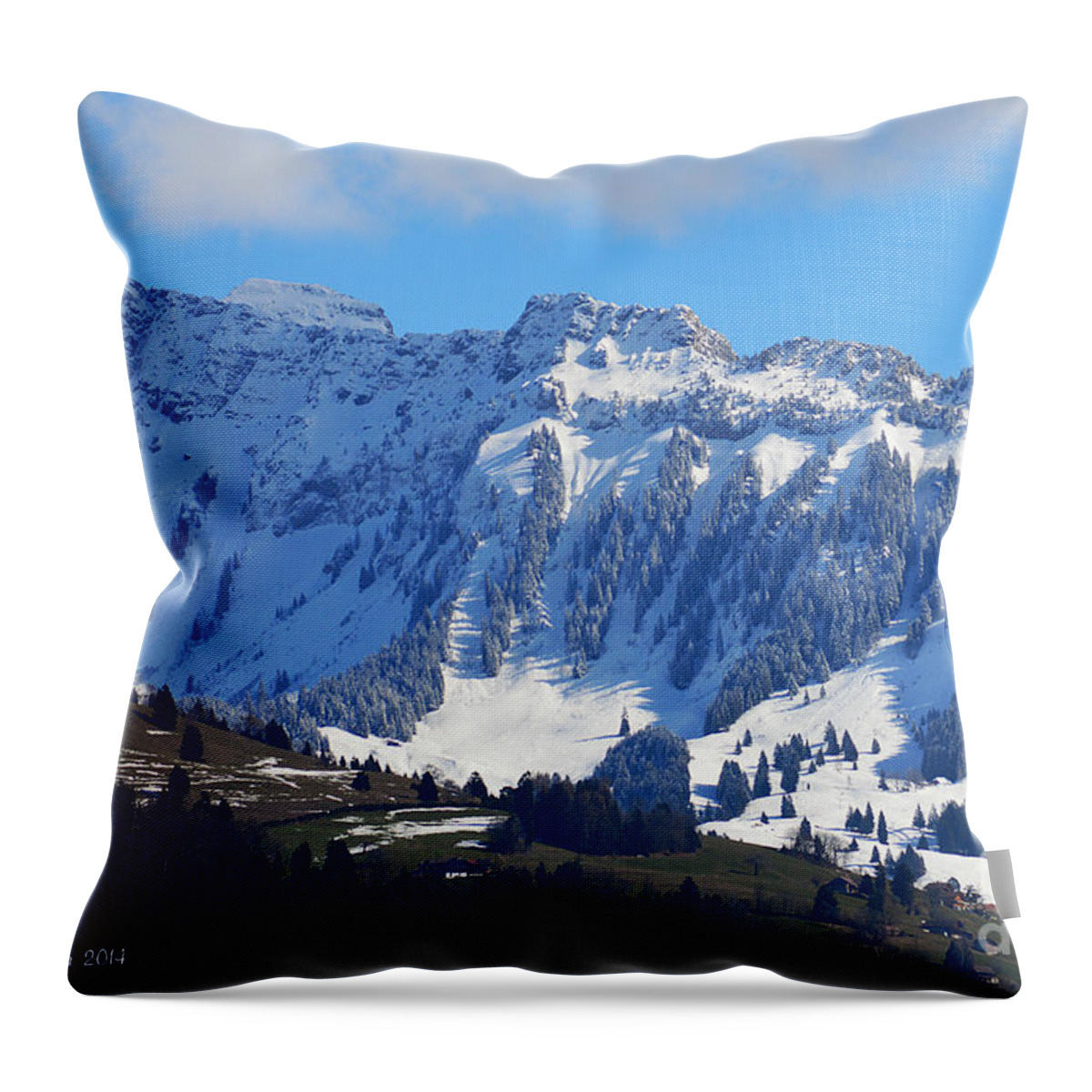 Alps Throw Pillow featuring the photograph Sunny and cold by Felicia Tica