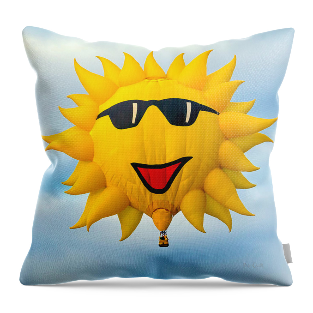 Sunny Throw Pillow featuring the photograph Sunny Sunrise Hot Air Balloon by Bob Orsillo