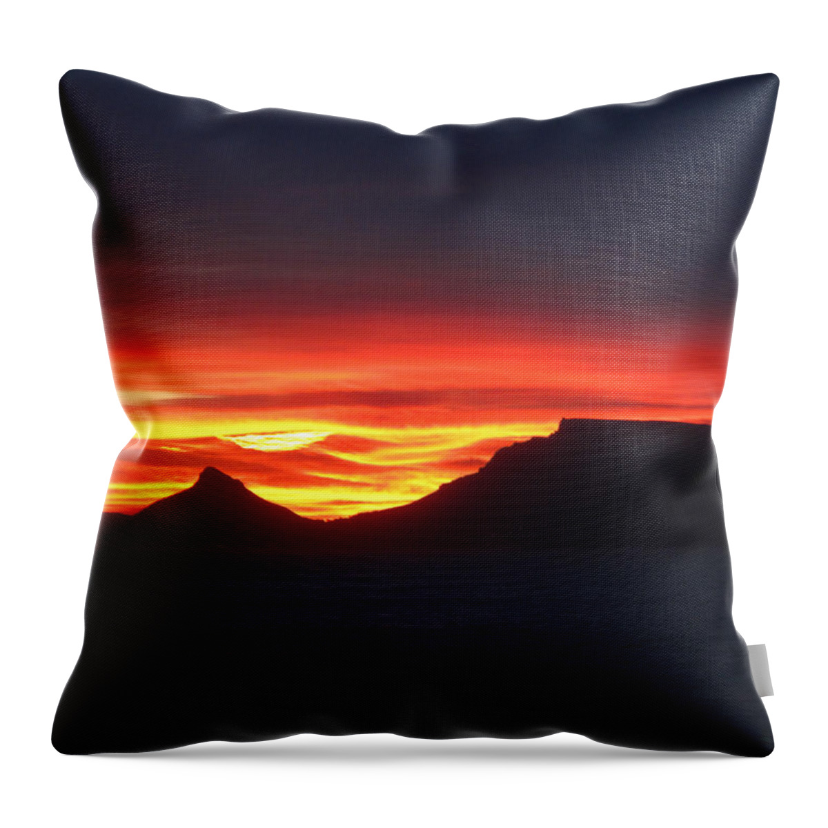 Print Throw Pillow featuring the photograph Sunrise over Table Mountain by Gregory Daley MPSA