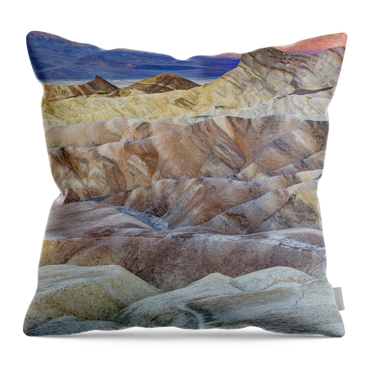 Arid Throw Pillow featuring the photograph Sunrise in Death Valley by Juli Scalzi