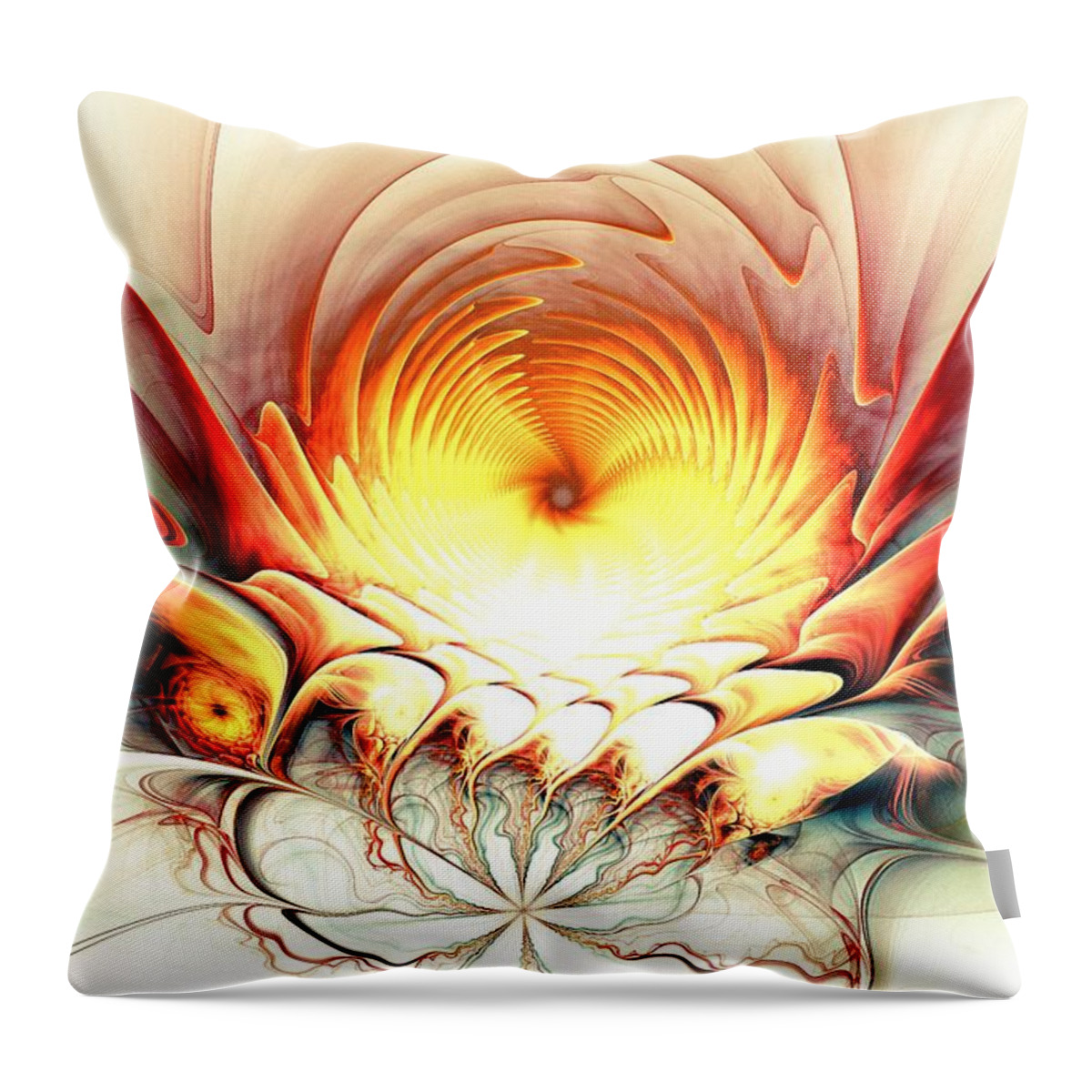 Malakhova Throw Pillow featuring the digital art Sunrise in Neverland by Anastasiya Malakhova