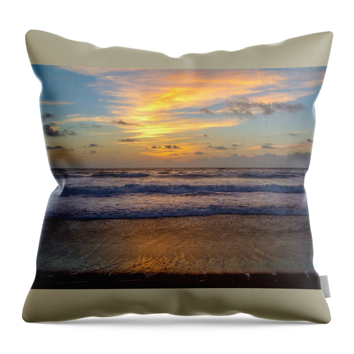 Sunrise Throw Pillow featuring the photograph Sunrise in Salvo by Stacy Abbott