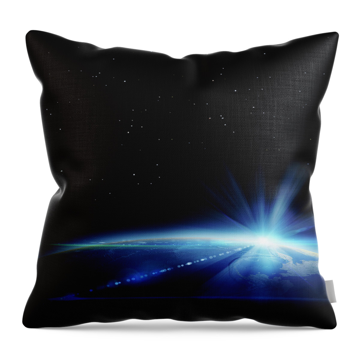 Dawn Throw Pillow featuring the photograph Sunrise In Space by Loops7